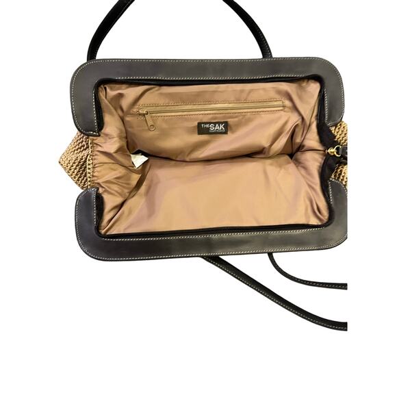 The Sak Elliot Luca Crocheted Handbag Purse Shoulder Bag, Beige Brown‎ Boho - Picture 3 of 9